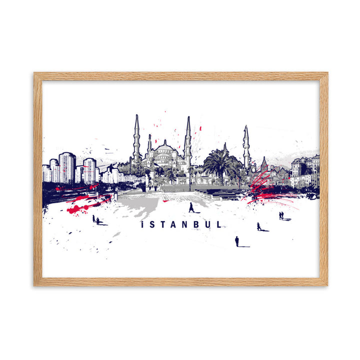 Poster - Skyline Istanbul Oak / 50×70 cm artlia