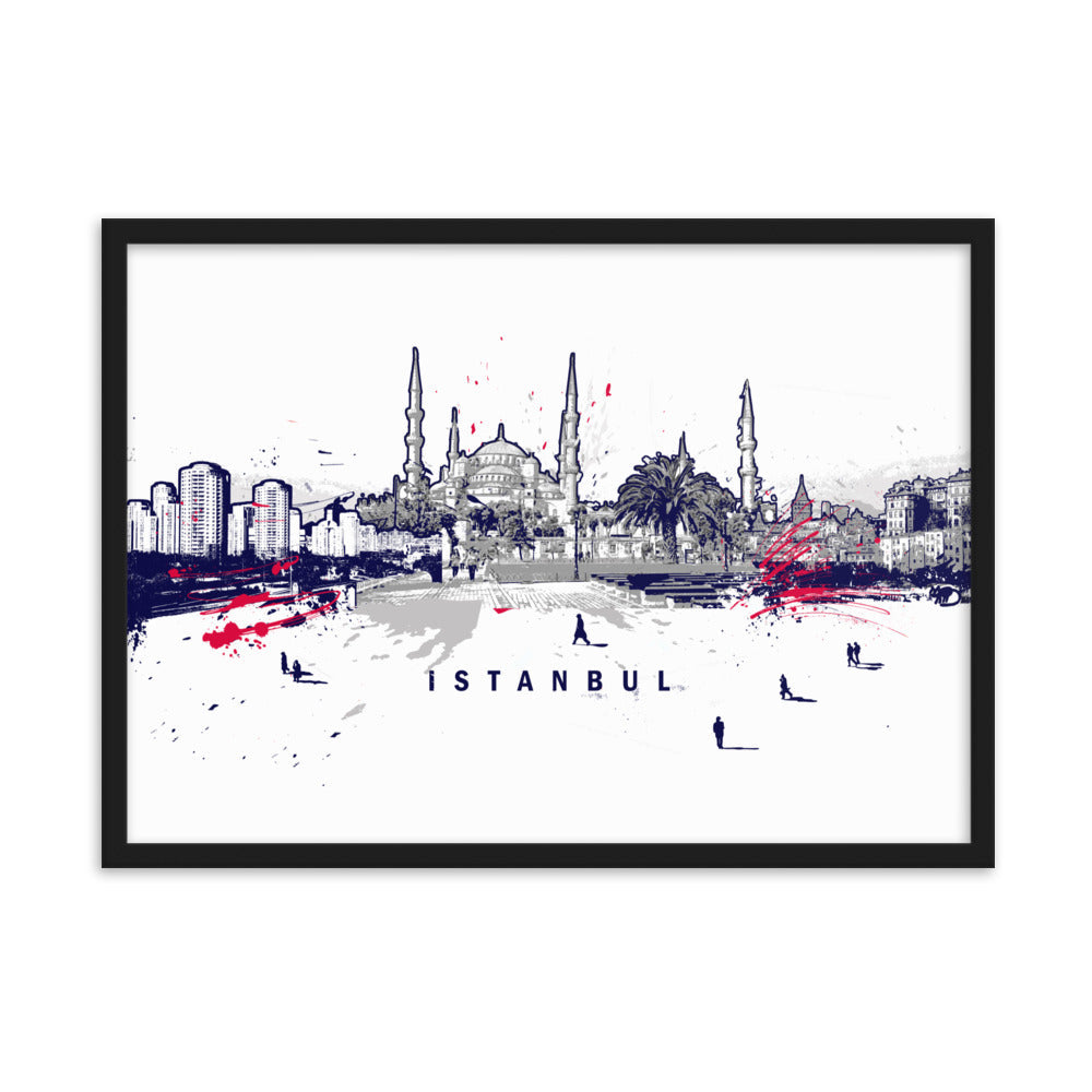 Poster - Skyline Istanbul Schwarz / 50×70 cm artlia