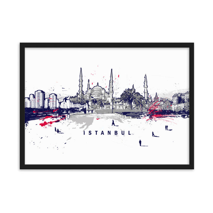 Poster - Skyline Istanbul Schwarz / 50×70 cm artlia