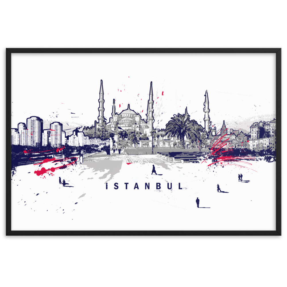 Poster - Skyline Istanbul Schwarz / 61×91 cm artlia