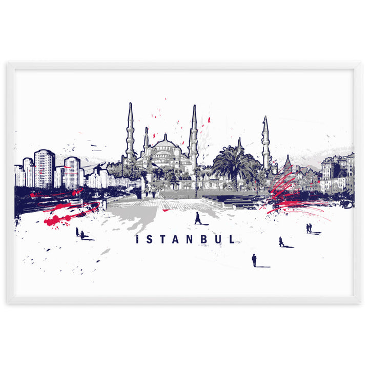 Poster - Skyline Istanbul Weiß / 61×91 cm artlia