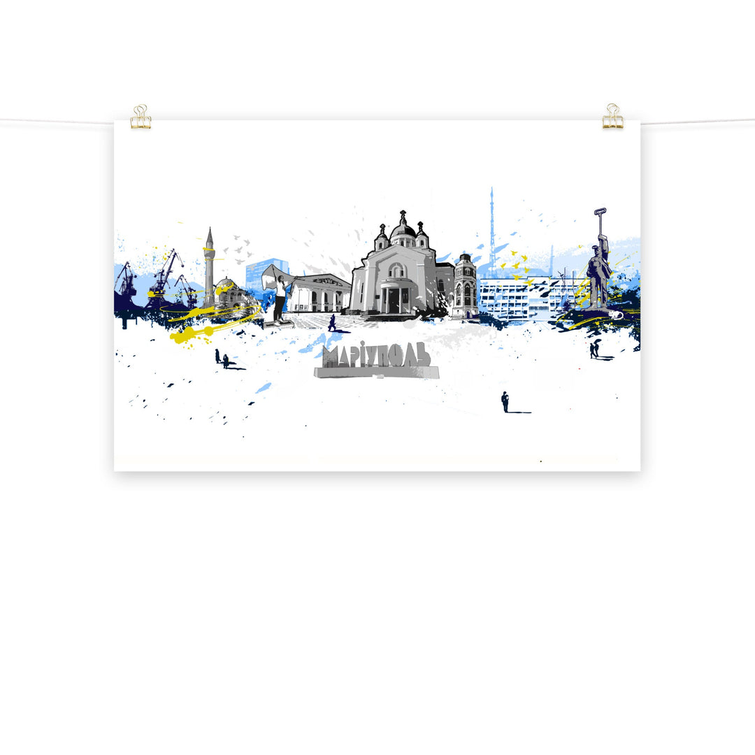 Poster - Skyline Mariupol Ohne Rahmen / 61×91 cm artlia