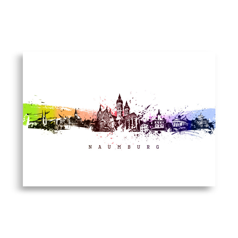 Poster - Skyline Naumburg ohne Rahmen / 21×30 cm artlia