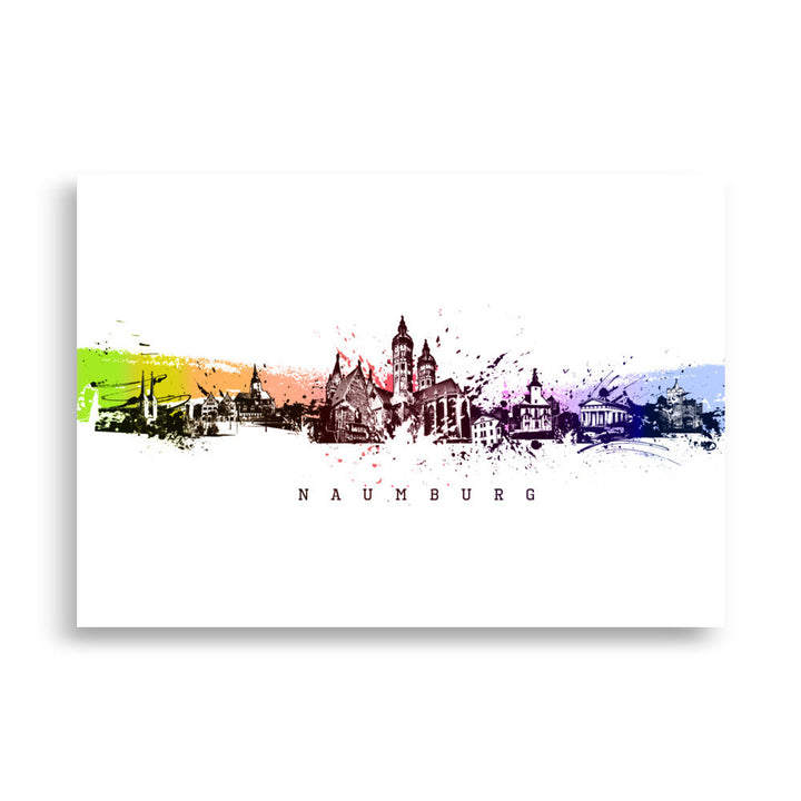 Poster - Skyline Naumburg ohne Rahmen / 21×30 cm artlia
