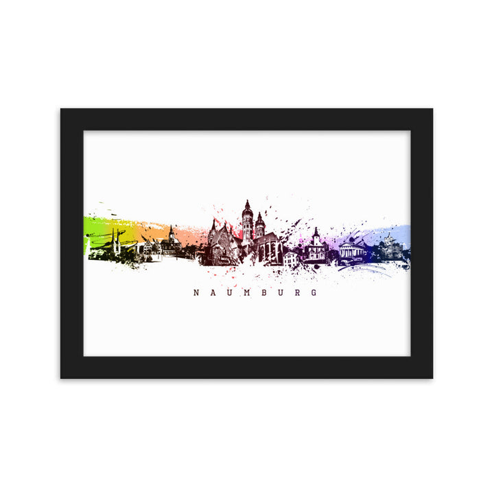 Poster - Skyline Naumburg Schwarz / 21×30 cm artlia