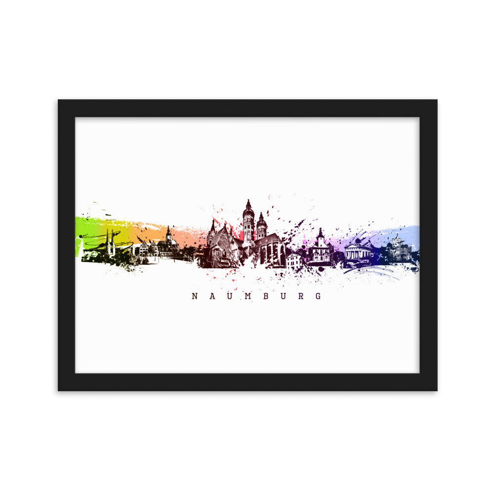 Poster - Skyline Naumburg Schwarz / 30×40 cm artlia