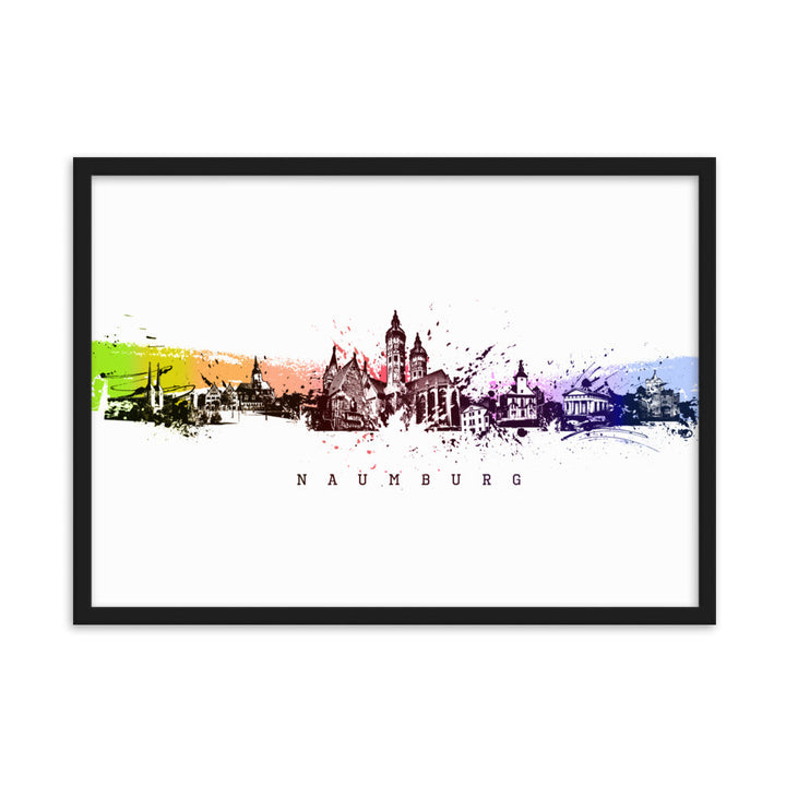 Poster - Skyline Naumburg Schwarz / 50×70 cm artlia