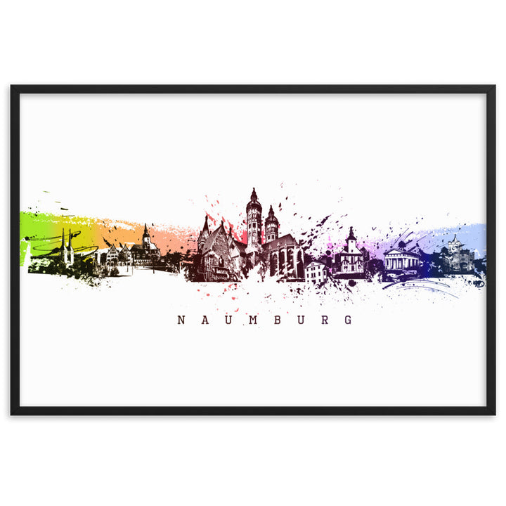 Poster - Skyline Naumburg Schwarz / 61×91 cm artlia
