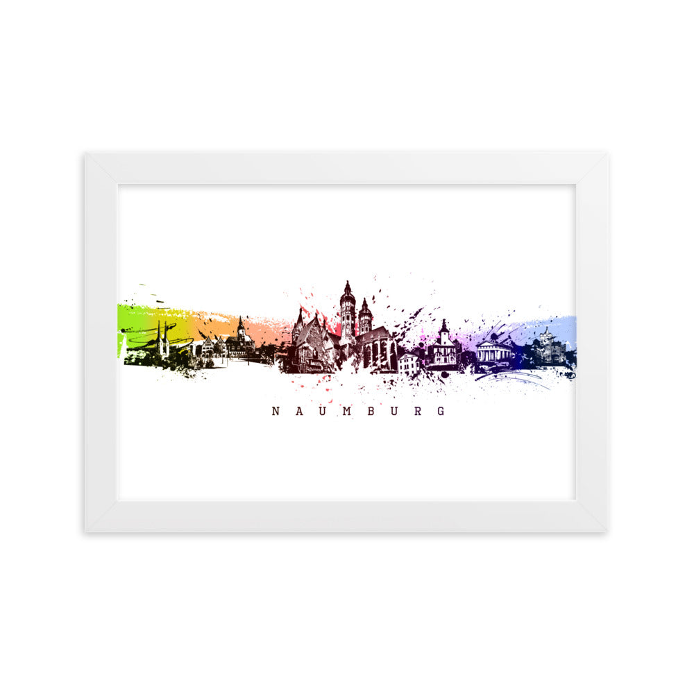 Poster - Skyline Naumburg Weiß / 21×30 cm artlia