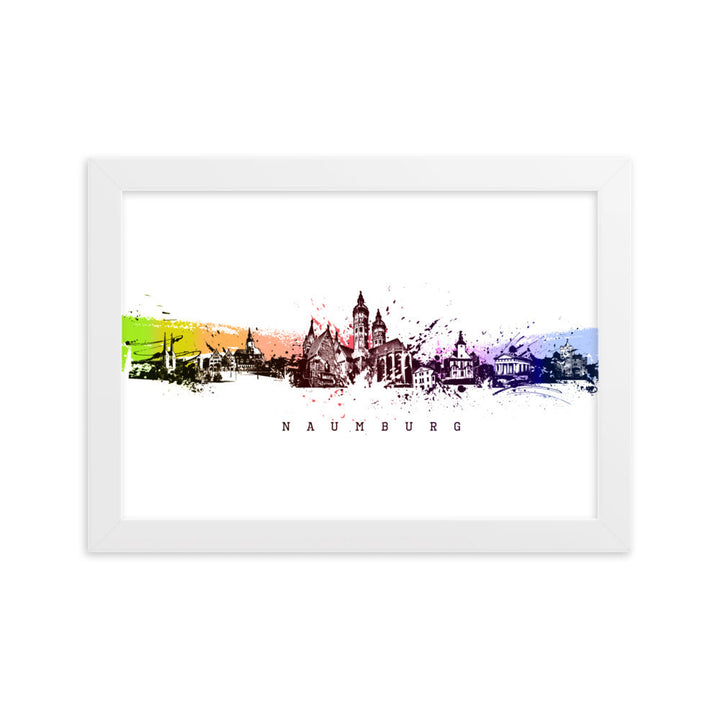 Poster - Skyline Naumburg Weiß / 21×30 cm artlia
