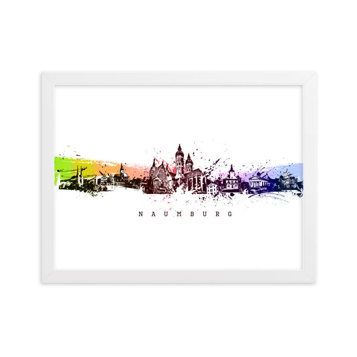 Poster - Skyline Naumburg Weiß / 30×40 cm artlia