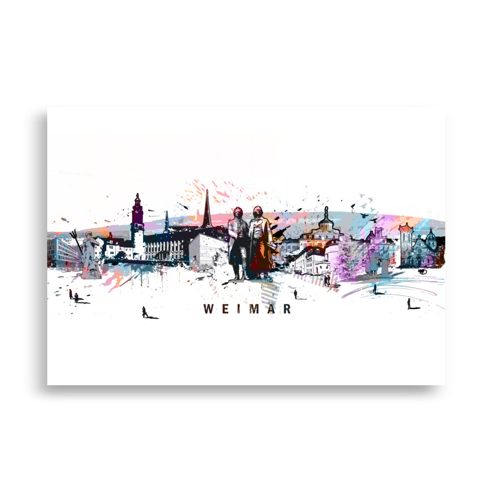 Poster - Skyline Weimar ohne Rahmen / 21×30 cm artlia