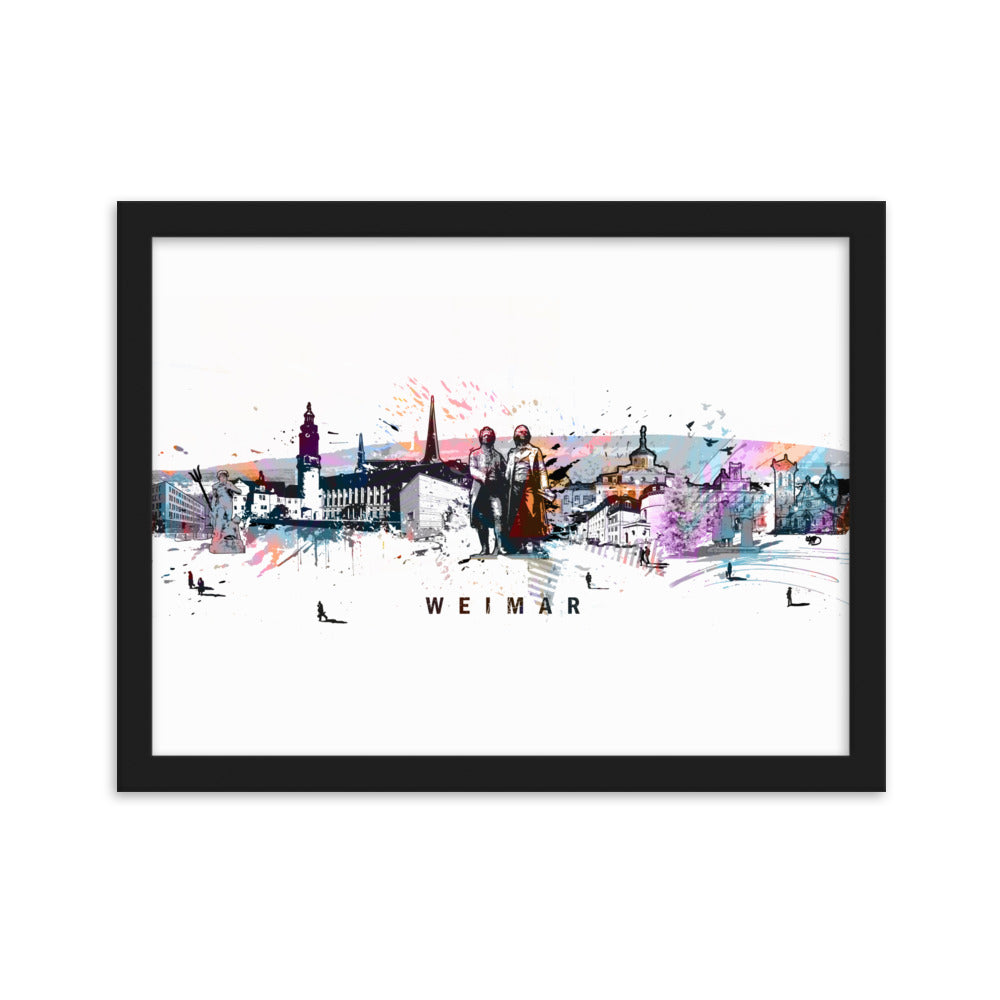 Poster - Skyline Weimar Schwarz / 30×40 cm artlia