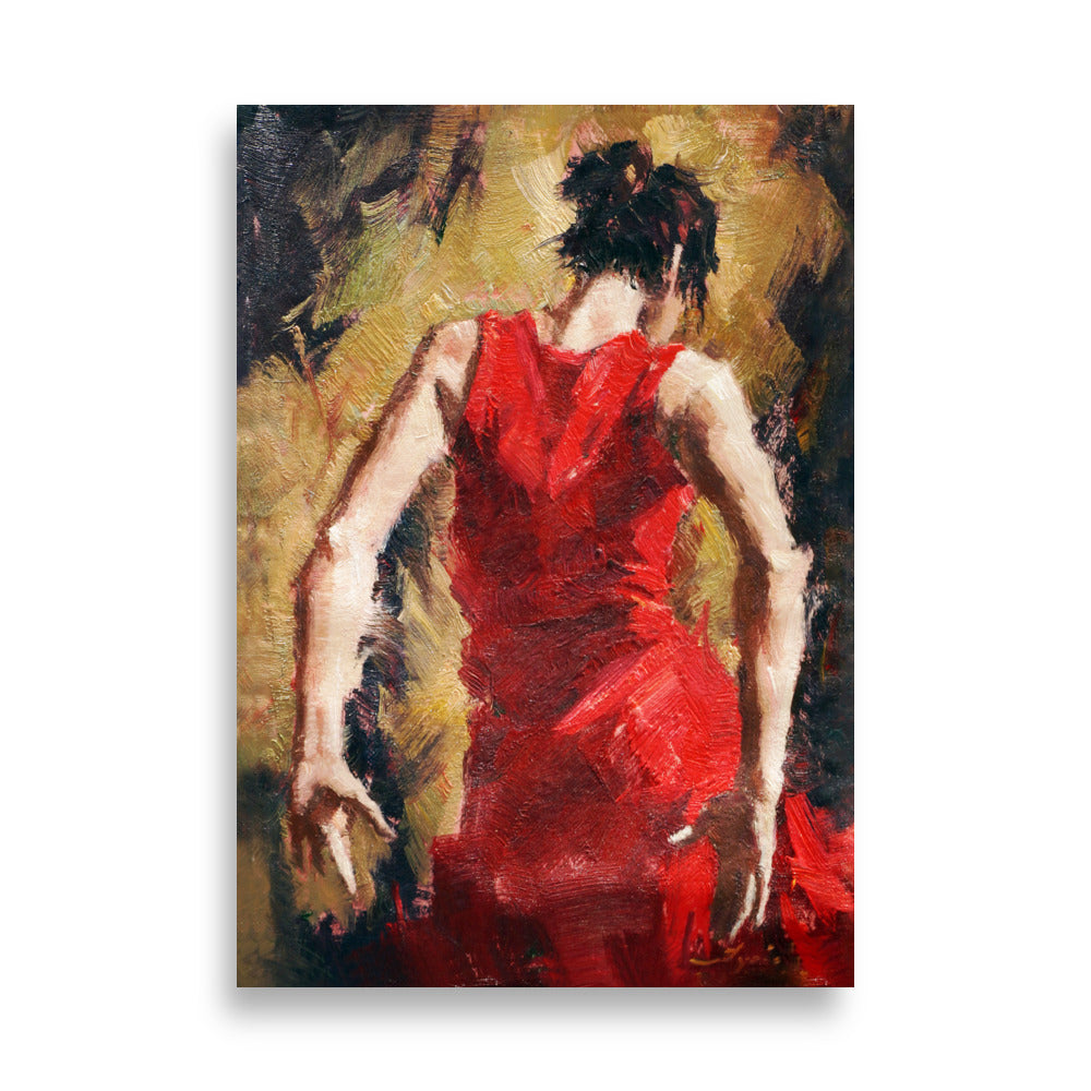 Poster - Tango Woman in Red Dress ohne Rahmen / 21×30 cm artlia