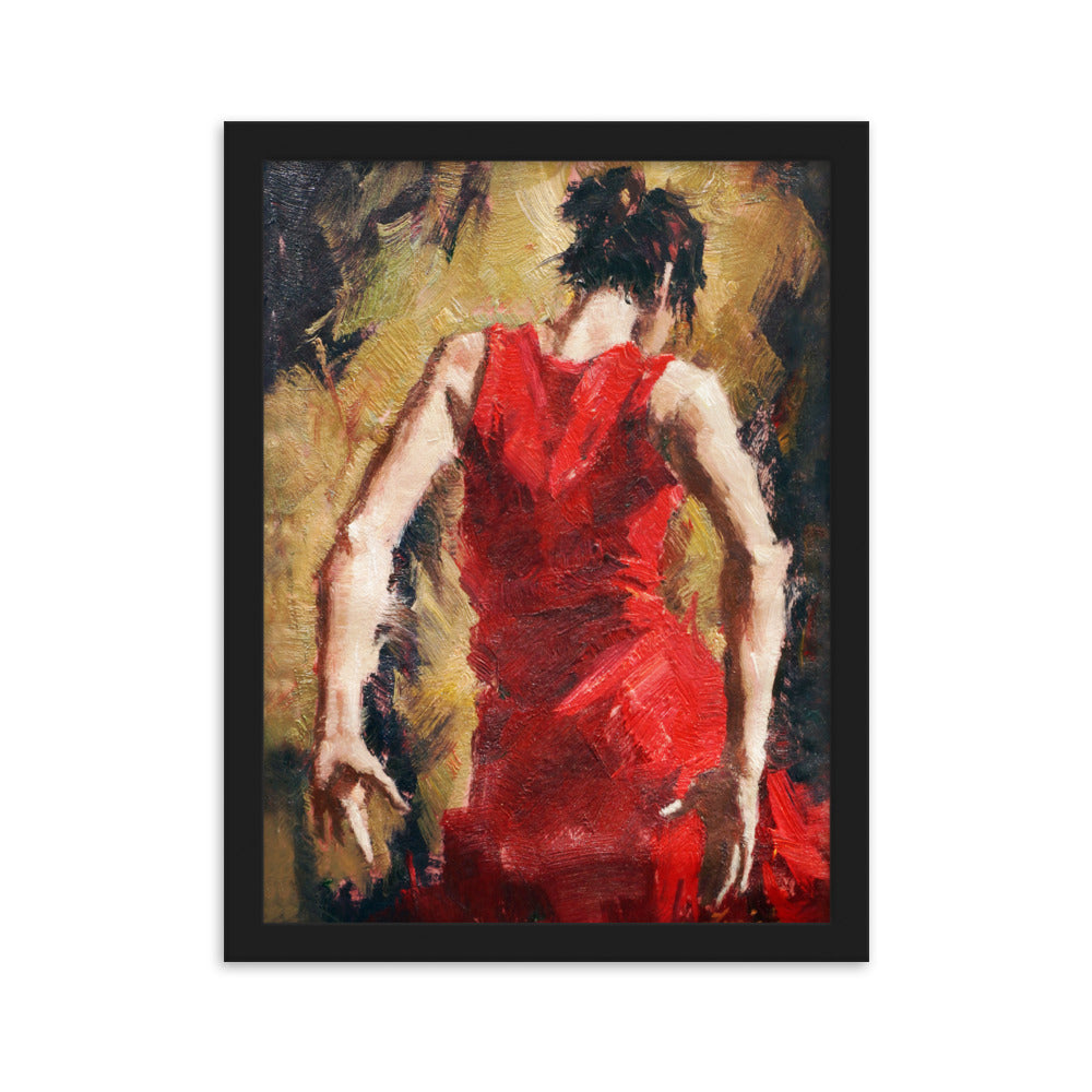 Poster - Tango Woman in Red Dress Schwarz / 30×40 cm artlia