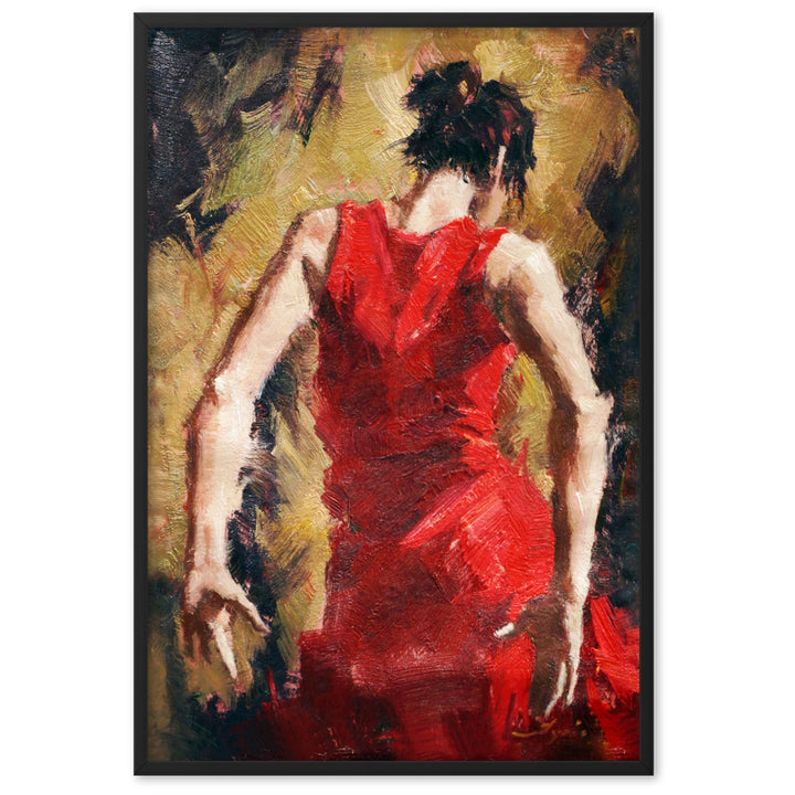 Poster - Tango Woman in Red Dress Schwarz / 61×91 cm artlia