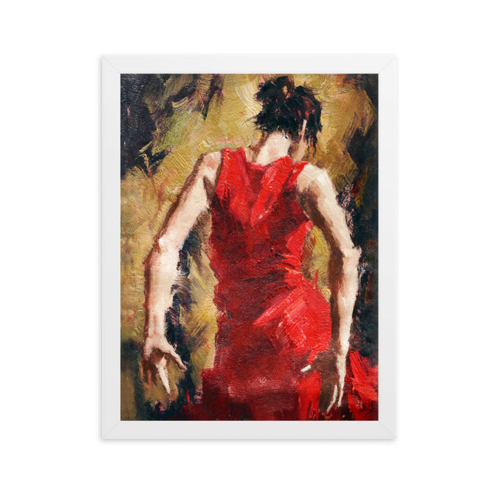 Poster - Tango Woman in Red Dress Weiß / 30×40 cm artlia