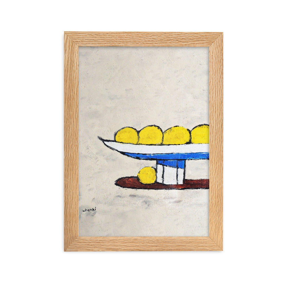 Poster - Whanki Kim, Zitronen auf Tablett Oak / 21×30 cm artlia