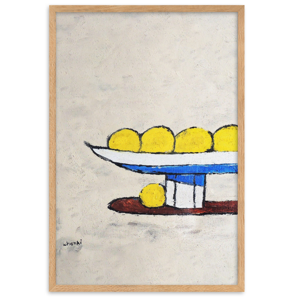 Poster - Whanki Kim, Zitronen auf Tablett Oak / 61×91 cm artlia