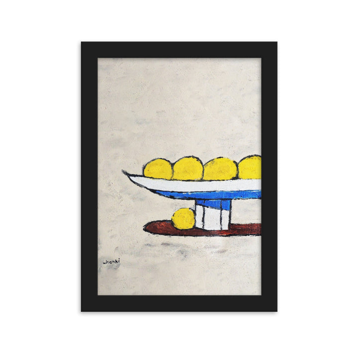 Poster - Whanki Kim, Zitronen auf Tablett Schwarz / 21×30 cm artlia