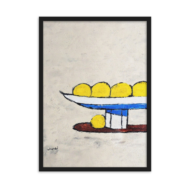 Poster - Whanki Kim, Zitronen auf Tablett Schwarz / 50×70 cm artlia