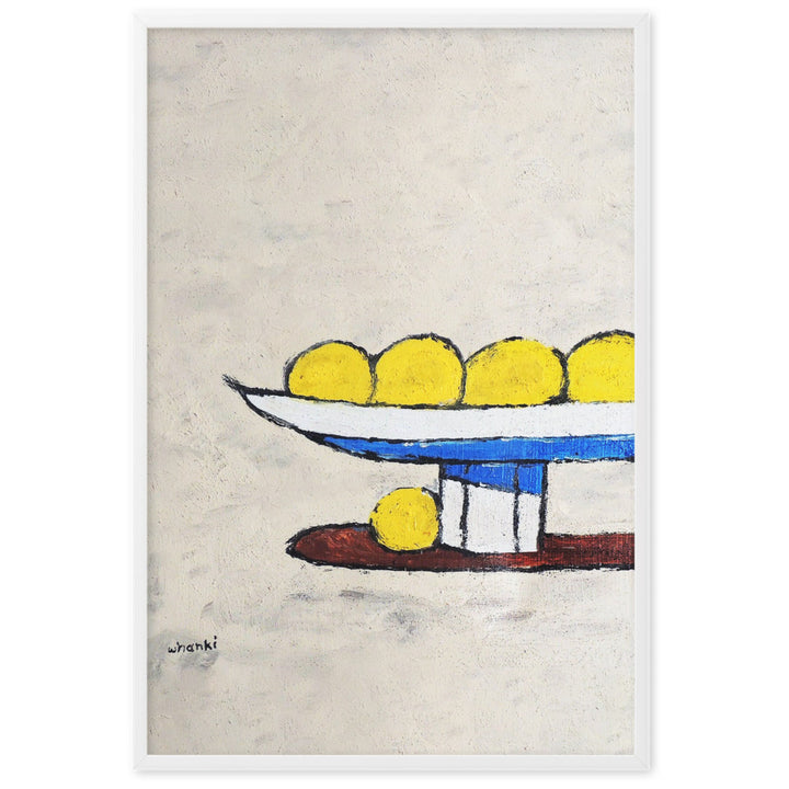 Poster - Whanki Kim, Zitronen auf Tablett Weiß / 61×91 cm artlia