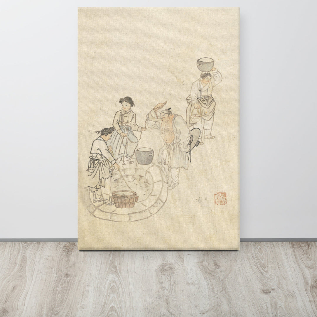 bei der Quelle, Umulga, Kim Hong-do - Leinwand artlia