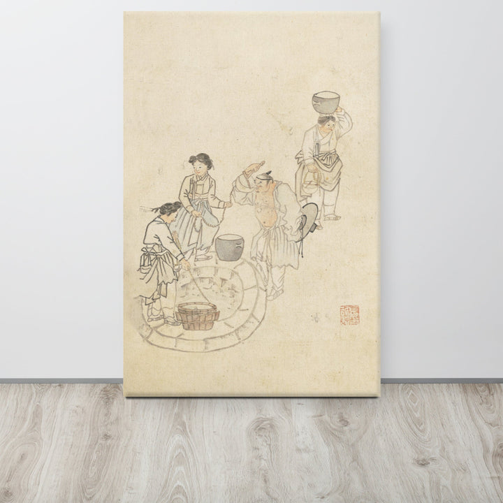 bei der Quelle, Umulga, Kim Hong-do - Leinwand artlia