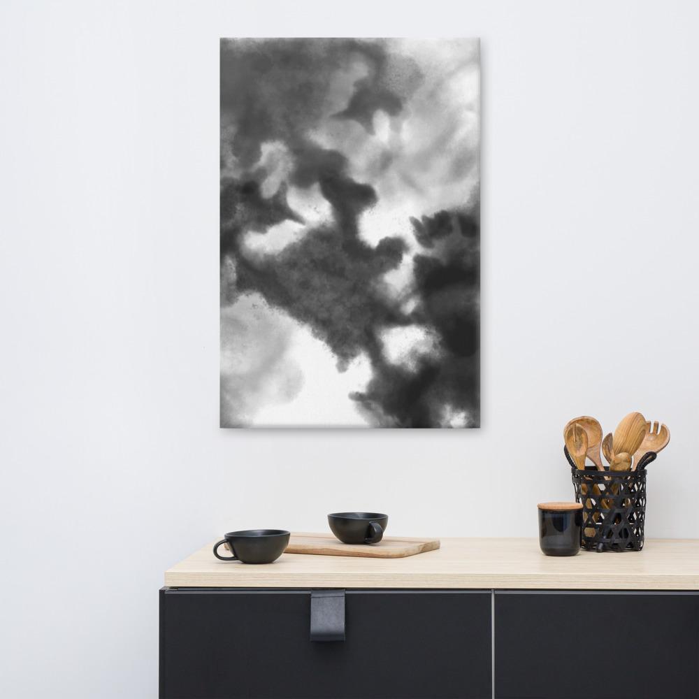 Black Watercolor - Leinwand artlia