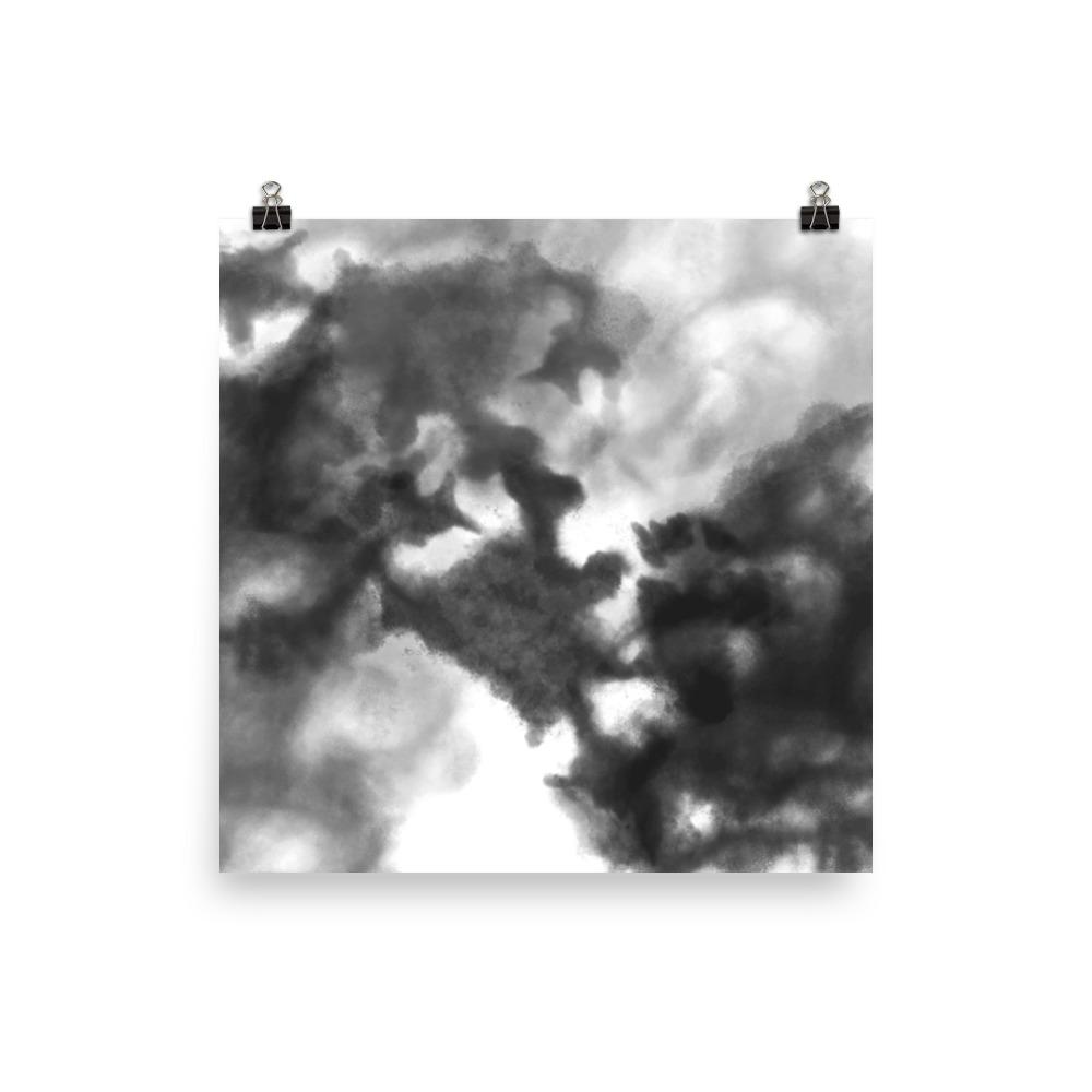 Black Watercolor - Poster 25x25 cm artlia