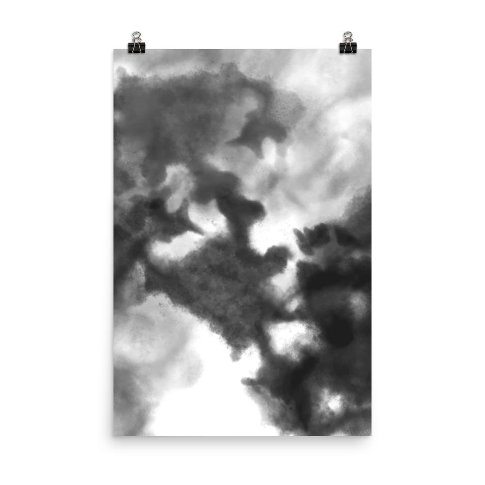Black Watercolor - Poster 30x45 cm artlia