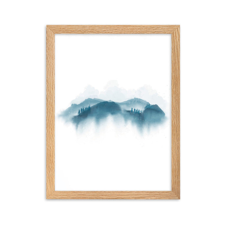 blaue Berge - Poster im Rahmen Oak / 30×40 cm artlia