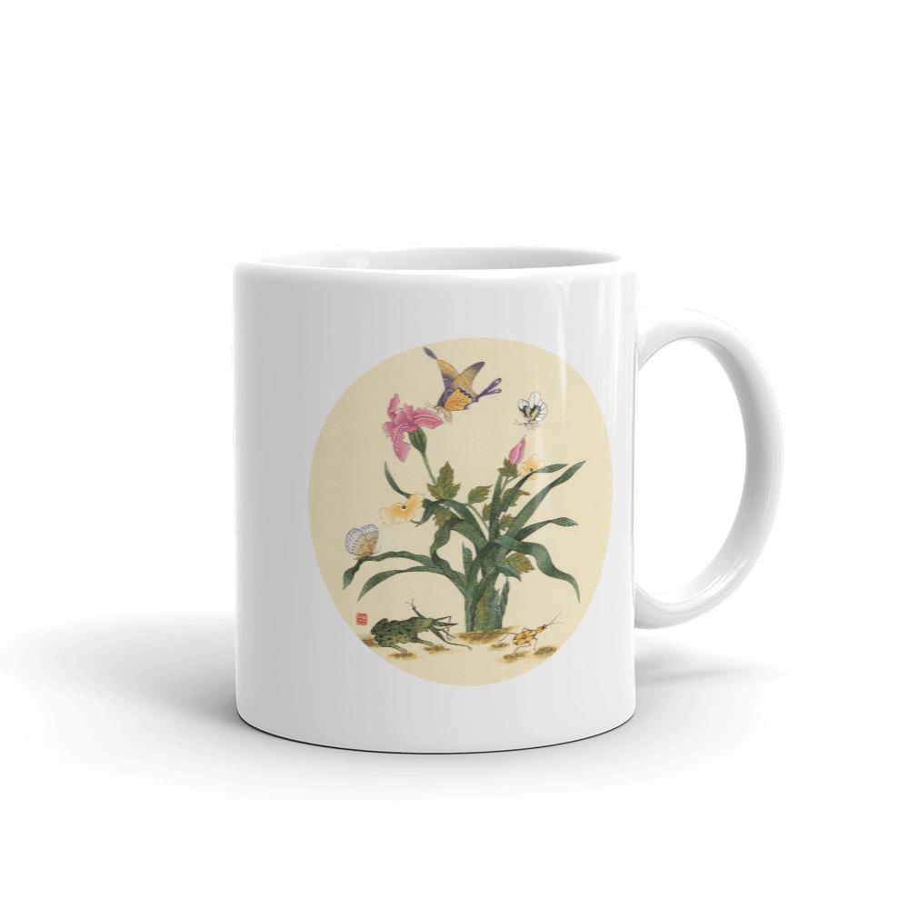 Tasse - Blumen, Schmetteringe und Frosch 0,33 L artlia