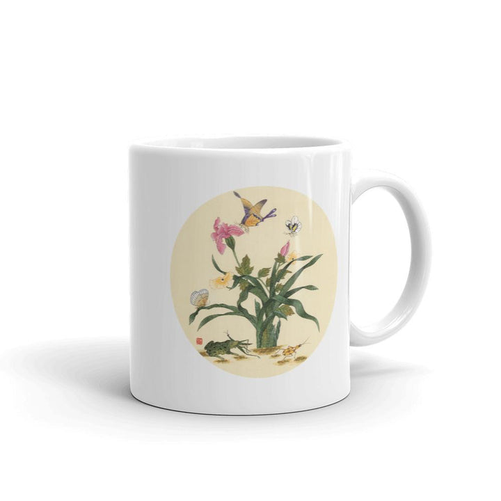 Tasse - Blumen, Schmetteringe und Frosch 0,33 L artlia