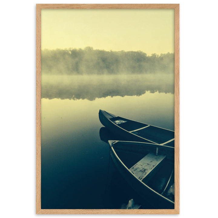 Boats in Fog - Poster im Rahmen Oak / 61×91 cm artlia