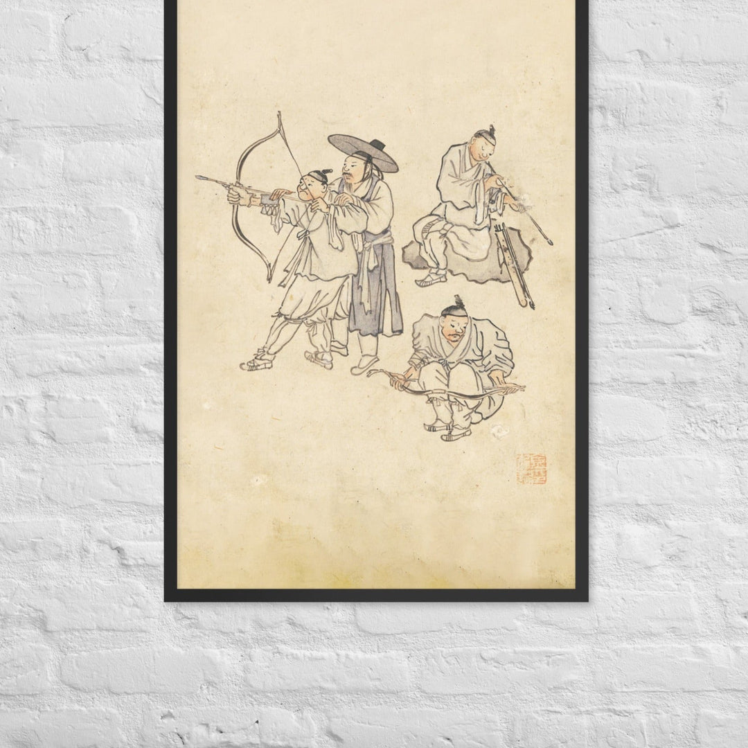 Bogenschiessen, Kim Hong-do - Poster im Rahmen artlia