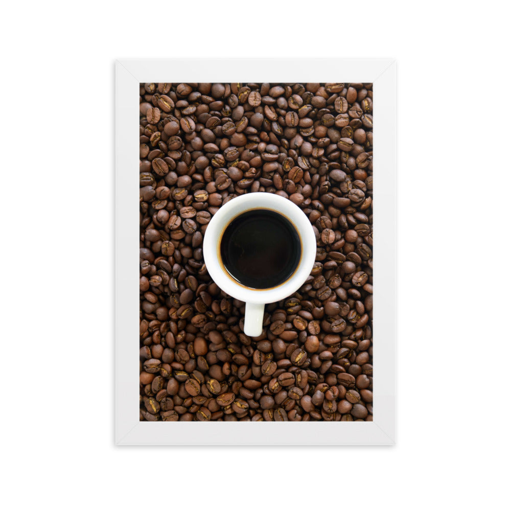 Café, Kaffeerösterei Berlin - Poster im Rahmen Weiß / 21×30 cm artlia