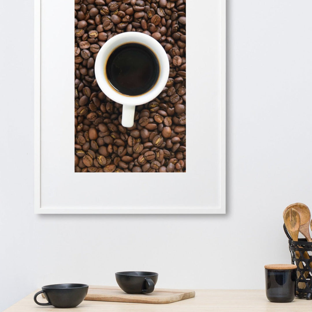 Café, Kaffeerösterei Berlin - Poster im Rahmen mit Passepartout artlia