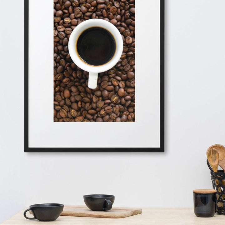 Café, Kaffeerösterei Berlin - Poster im Rahmen mit Passepartout artlia