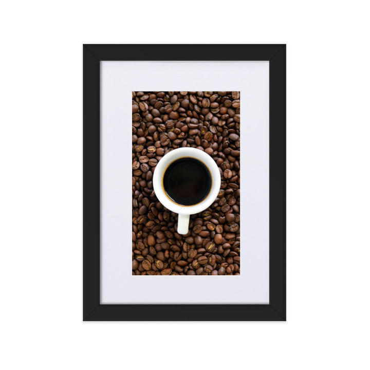 Café, Kaffeerösterei Berlin - Poster im Rahmen mit Passepartout Schwarz / 21×30 cm artlia
