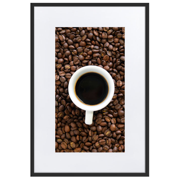 Café, Kaffeerösterei Berlin - Poster im Rahmen mit Passepartout Schwarz / 61×91 cm artlia