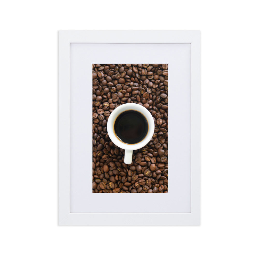 Café, Kaffeerösterei Berlin - Poster im Rahmen mit Passepartout Weiß / 21×30 cm artlia