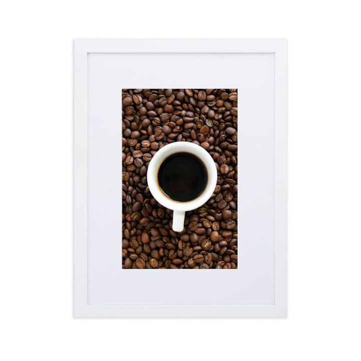 Café, Kaffeerösterei Berlin - Poster im Rahmen mit Passepartout Weiß / 30×40 cm artlia