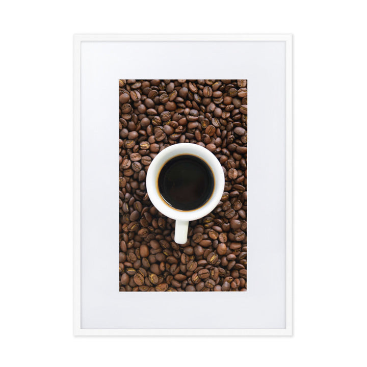 Café, Kaffeerösterei Berlin - Poster im Rahmen mit Passepartout Weiß / 50×70 cm artlia