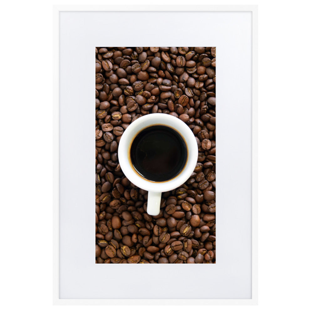 Café, Kaffeerösterei Berlin - Poster im Rahmen mit Passepartout Weiß / 61×91 cm artlia