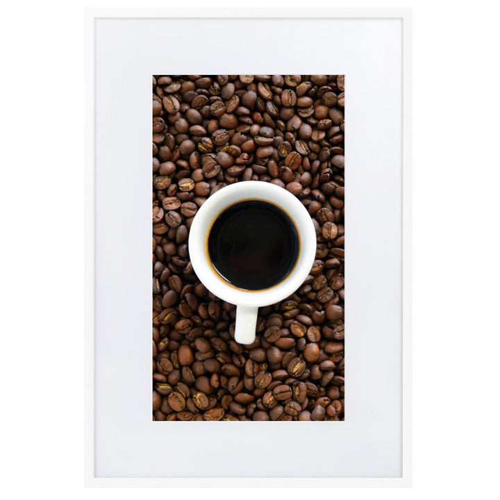Café, Kaffeerösterei Berlin - Poster im Rahmen mit Passepartout Weiß / 61×91 cm artlia