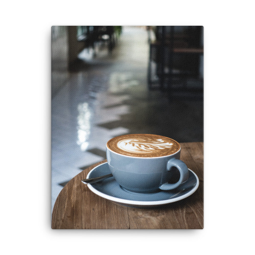 Cappuccino in Café - Leinwand 30x41 cm artlia