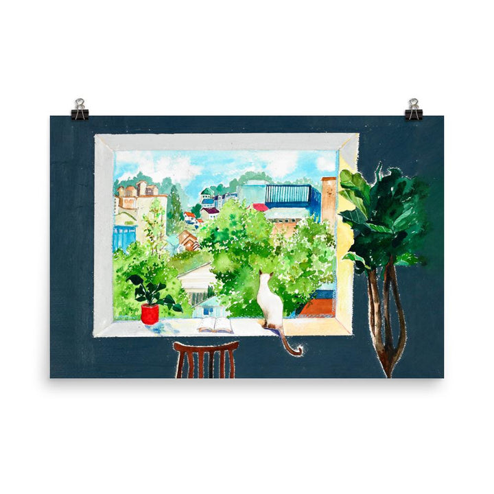 Die Katze, die Liebesgeschichten liest - Poster 30x45 cm artlia