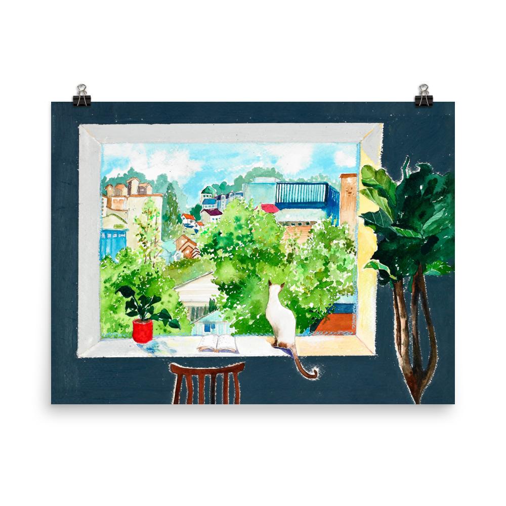 Die Katze, die Liebesgeschichten liest - Poster 30x41 cm artlia