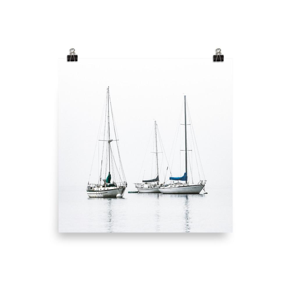 drei Segelboote - Poster 25x25 cm artlia